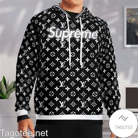 supreme louis vuitton hoodie black|supreme shirt louis vuitton price.